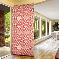 Red Ngatu Pattern Malo e Lelei Tonga Door Cover LT14 - Polynesian Pride
