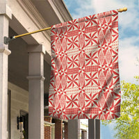 Red Ngatu Pattern Malo e Lelei Tonga Garden Flag LT14 House Flag Red - Polynesian Pride