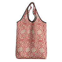 Red Ngatu Pattern Malo e Lelei Tonga Grocery Bag LT14 - Polynesian Pride
