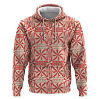 Red Ngatu Pattern Malo e Lelei Tonga Hoodie LT14 Pullover Hoodie Red - Polynesian Pride