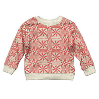 Red Ngatu Pattern Malo e Lelei Tonga Kid Ugly Christmas Sweater LT14 Kid Red - Polynesian Pride