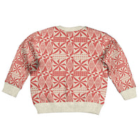Red Ngatu Pattern Malo e Lelei Tonga Kid Ugly Christmas Sweater LT14 - Polynesian Pride
