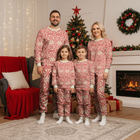 Red Ngatu Pattern Malo e Lelei Tonga Christmas Pajama Set LT14 - Polynesian Pride