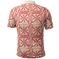 Red Ngatu Pattern Malo e Lelei Tonga Polo Shirt LT14 - Polynesian Pride