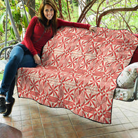 Red Ngatu Pattern Malo e Lelei Tonga Quilt LT14 - Polynesian Pride