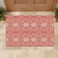 Red Ngatu Pattern Malo e Lelei Tonga Rubber Doormat LT14 Red - Polynesian Pride
