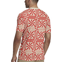 Red Ngatu Pattern Malo e Lelei Tonga Rugby Jersey LT14 - Polynesian Pride