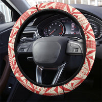 Red Ngatu Pattern Malo e Lelei Tonga Steering Wheel Cover LT14 - Polynesian Pride
