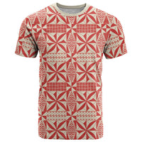 Red Ngatu Pattern Malo e Lelei Tonga T Shirt LT14 Red - Polynesian Pride