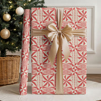 Red Ngatu Pattern Malo e Lelei Tonga Wrapping Paper LT14 - Polynesian Pride