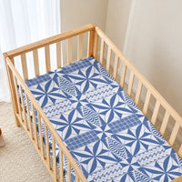Blue Ngatu Pattern Malo e Lelei Tonga Baby Bed Cover LT14 - Polynesian Pride