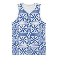 Blue Ngatu Pattern Malo e Lelei Tonga Basketball Jersey LT14 Unisex Blue - Polynesian Pride