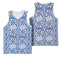 Blue Ngatu Pattern Malo e Lelei Tonga Basketball Jersey LT14 - Polynesian Pride