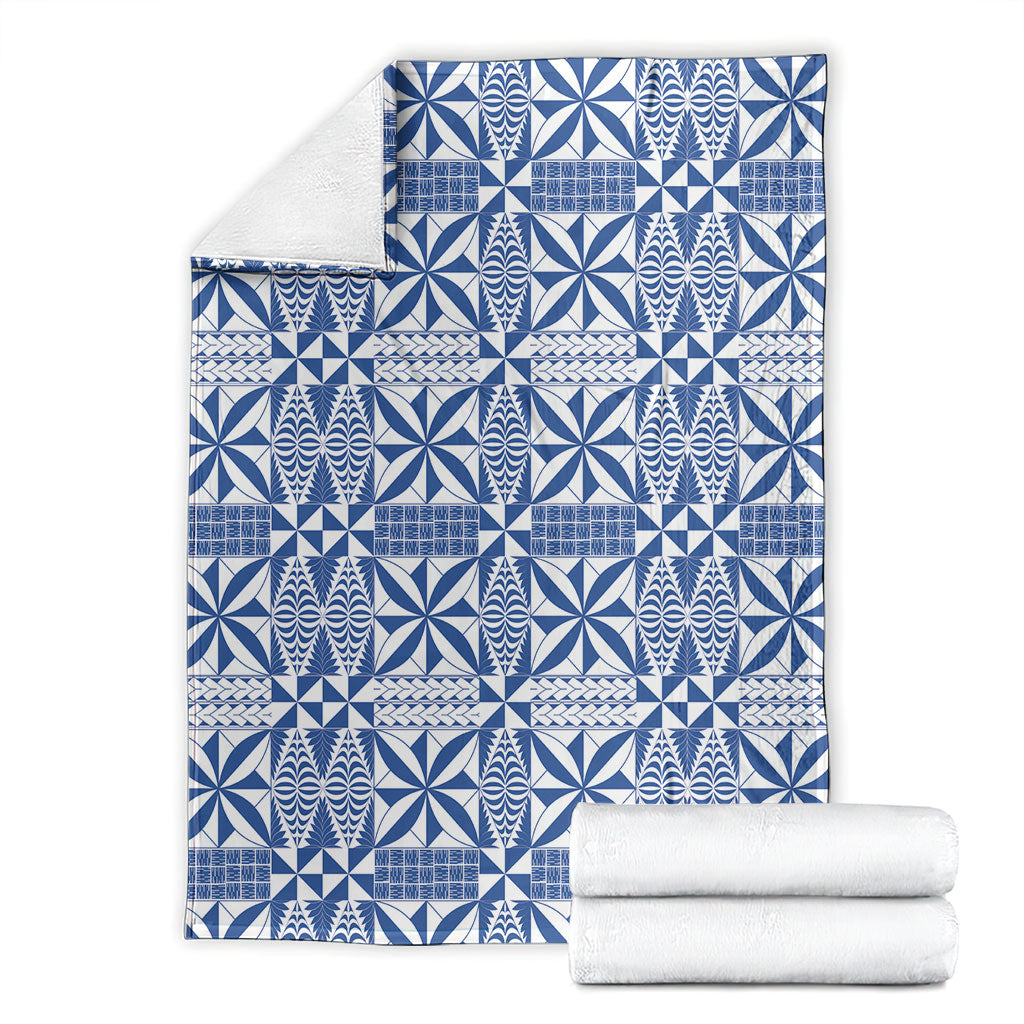 Blue Ngatu Pattern Malo e Lelei Tonga Blanket LT14 - Polynesian Pride