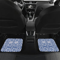 Blue Ngatu Pattern Malo e Lelei Tonga Car Mats LT14 Set 2pcs - Back Blue - Polynesian Pride