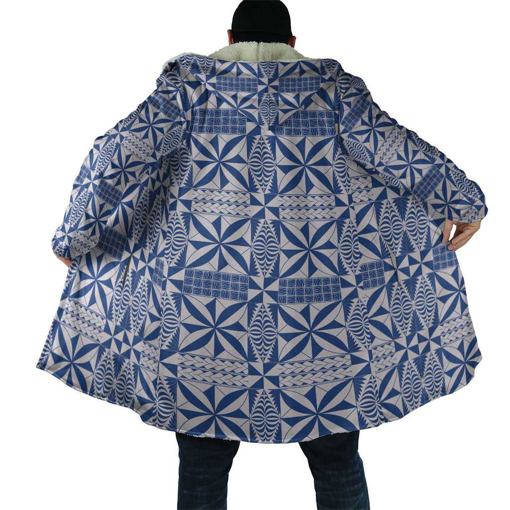 Blue Ngatu Pattern Malo e Lelei Tonga Cloak LT14 - Polynesian Pride