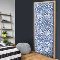 Blue Ngatu Pattern Malo e Lelei Tonga Door Cover LT14 - Polynesian Pride