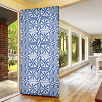 Blue Ngatu Pattern Malo e Lelei Tonga Door Cover LT14 - Polynesian Pride