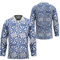 Blue Ngatu Pattern Malo e Lelei Tonga Hockey Jersey LT14 - Polynesian Pride