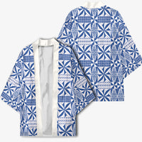 Blue Ngatu Pattern Malo e Lelei Tonga Kimono LT14 - Polynesian Pride