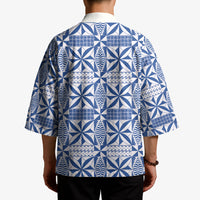 Blue Ngatu Pattern Malo e Lelei Tonga Kimono LT14 - Polynesian Pride