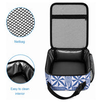 Blue Ngatu Pattern Malo e Lelei Tonga Lunch Bag LT14 - Polynesian Pride