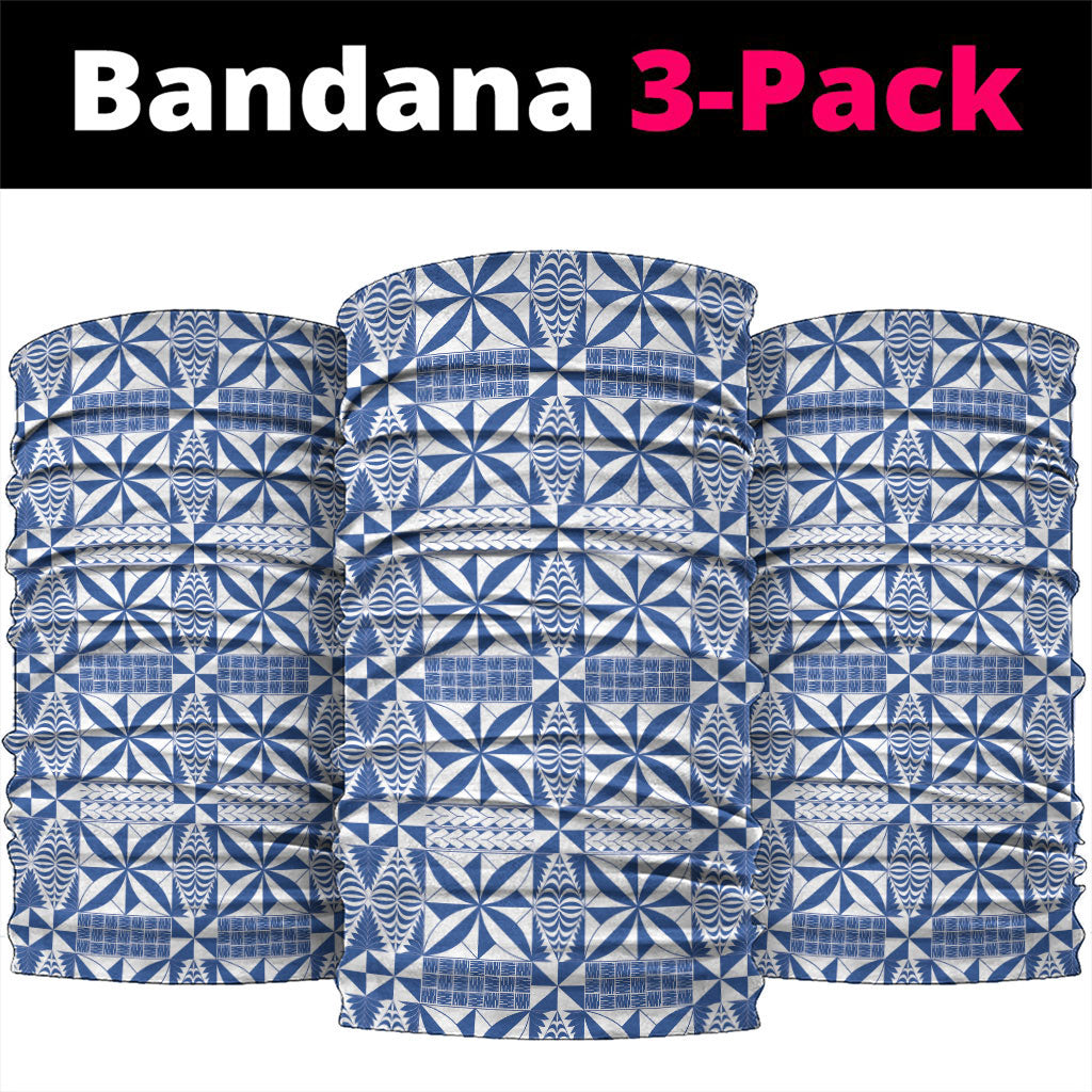 Blue Ngatu Pattern Malo e Lelei Tonga Neck Gaiter LT14 package One Size: 25*50cm Blue - Polynesian Pride