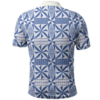 Blue Ngatu Pattern Malo e Lelei Tonga Polo Shirt LT14 - Polynesian Pride