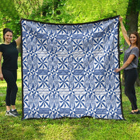 Blue Ngatu Pattern Malo e Lelei Tonga Quilt LT14 - Polynesian Pride