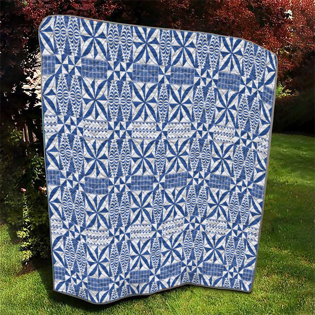 Blue Ngatu Pattern Malo e Lelei Tonga Quilt LT14 - Polynesian Pride