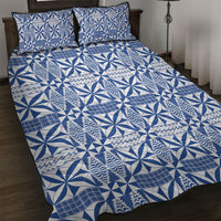 Blue Ngatu Pattern Malo e Lelei Tonga Quilt Bed Set LT14 Blue - Polynesian Pride
