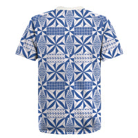 Blue Ngatu Pattern Malo e Lelei Tonga Rugby Jersey LT14 - Polynesian Pride