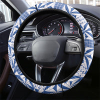 Blue Ngatu Pattern Malo e Lelei Tonga Steering Wheel Cover LT14 - Polynesian Pride