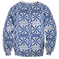 Blue Ngatu Pattern Malo e Lelei Tonga Sweatshirt LT14 - Polynesian Pride