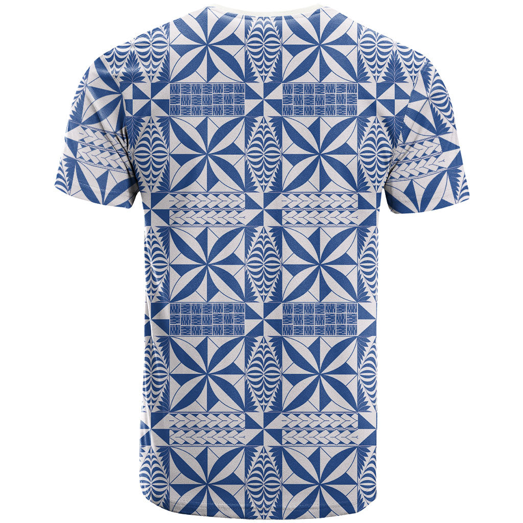 Blue Ngatu Pattern Malo e Lelei Tonga T Shirt LT14 - Polynesian Pride