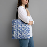 Blue Ngatu Pattern Malo e Lelei Tonga Tote Bag LT14 - Polynesian Pride