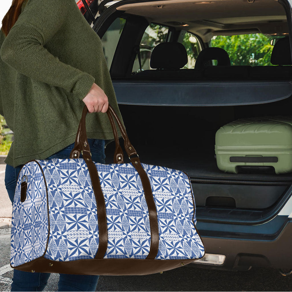 Blue Ngatu Pattern Malo e Lelei Tonga Travel Bag LT14 - Polynesian Pride