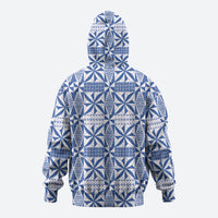 Blue Ngatu Pattern Malo e Lelei Tonga Zip Hoodie LT14 - Polynesian Pride