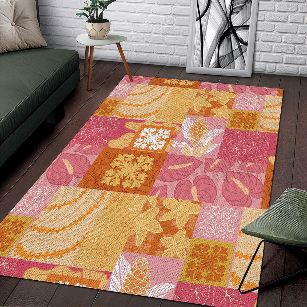 Aloha Hawaii Quilt Floral Patchwork Style Area Rug LT14 Multicolor - Polynesian Pride