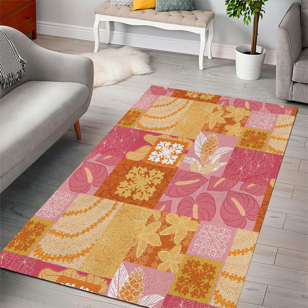 Aloha Hawaii Quilt Floral Patchwork Style Area Rug LT14 - Polynesian Pride
