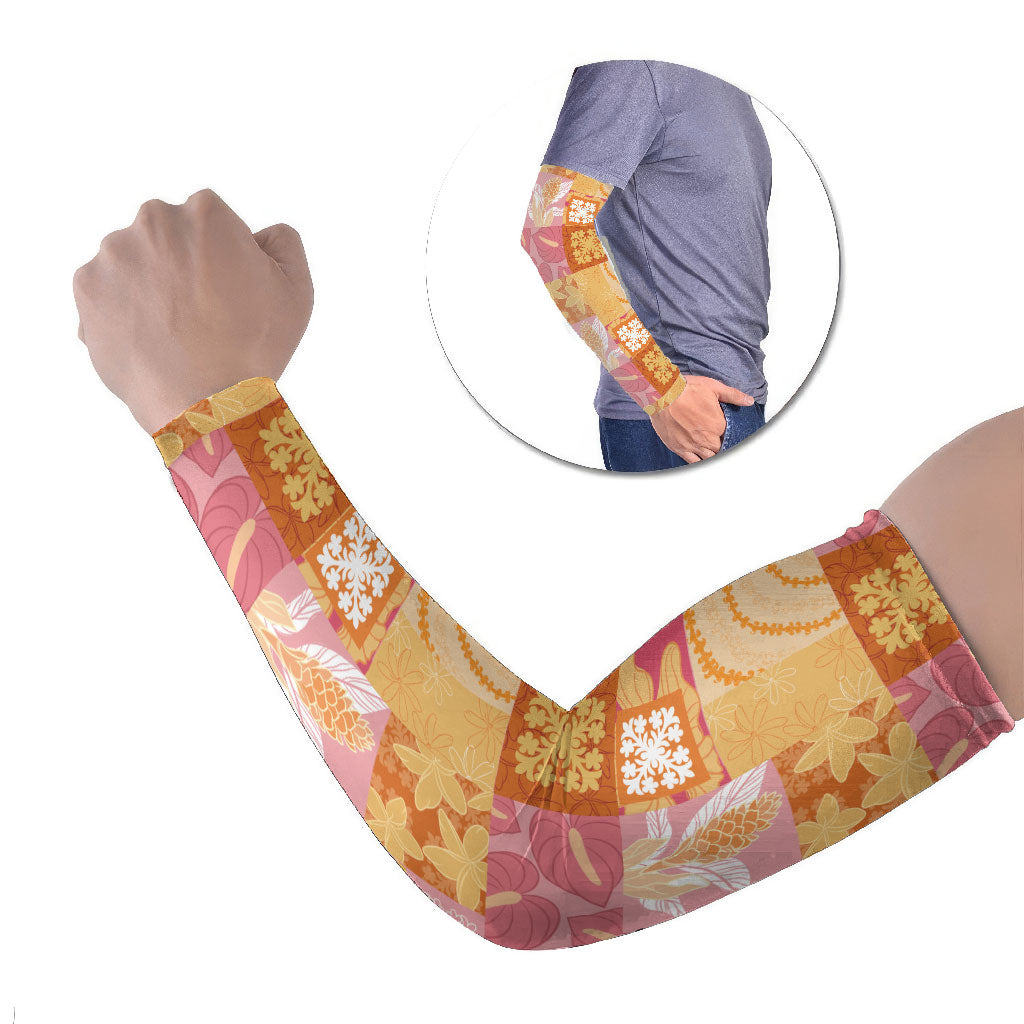 Aloha Hawaii Quilt Floral Patchwork Style Arm Sleeves LT14 Set of 2 Multicolor - Polynesian Pride