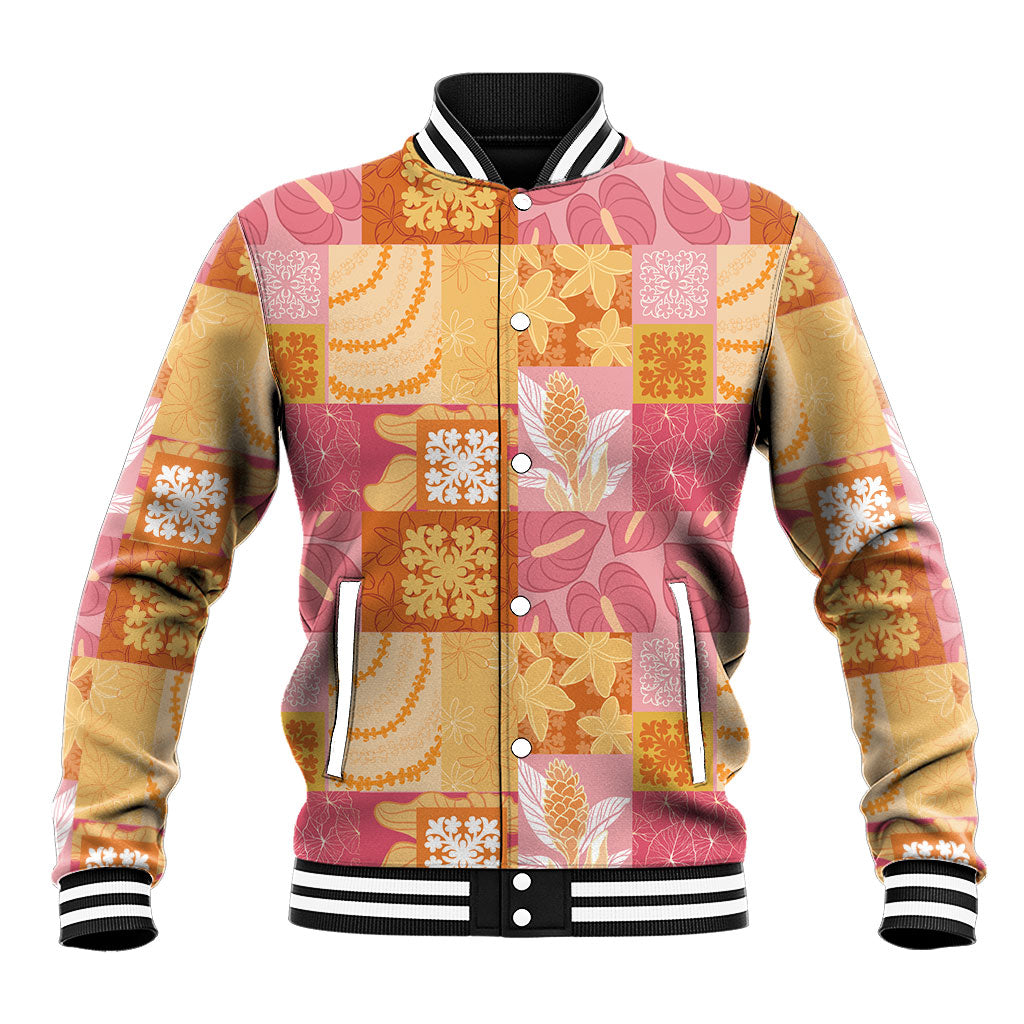 Aloha Hawaii Quilt Floral Patchwork Style Baseball Jacket LT14 Unisex Multicolor - Polynesian Pride