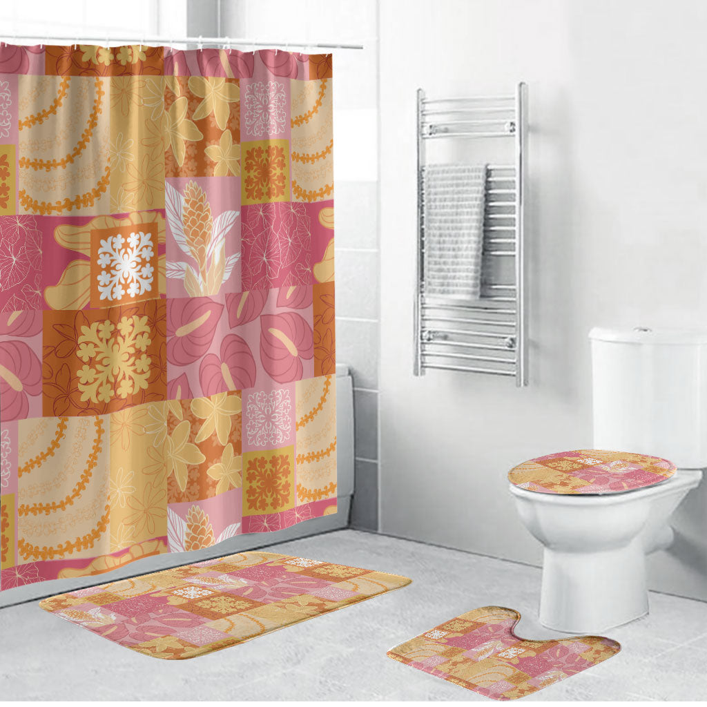 Aloha Hawaii Quilt Floral Patchwork Style Bathroom Set LT14 Bathroom Set (4 pcs) Multicolor - Polynesian Pride