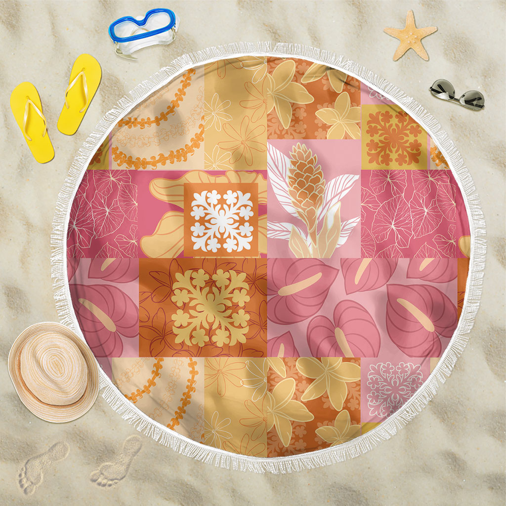 Aloha Hawaii Quilt Floral Patchwork Style Beach Blanket LT14 One Size 150cm Multicolor - Polynesian Pride