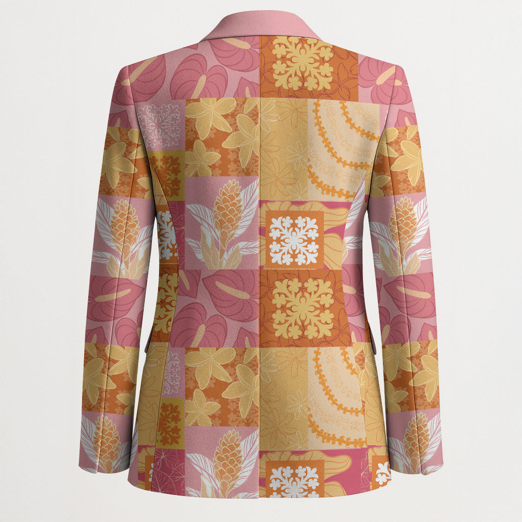 Aloha Hawaii Quilt Floral Patchwork Style Blazer LT14 - Polynesian Pride