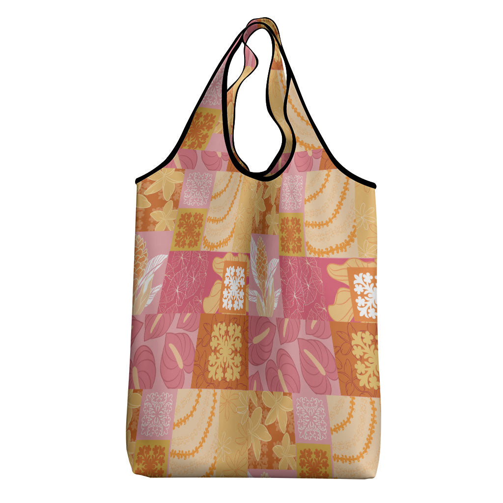 Aloha Hawaii Quilt Floral Patchwork Style Grocery Bag LT14 - Polynesian Pride