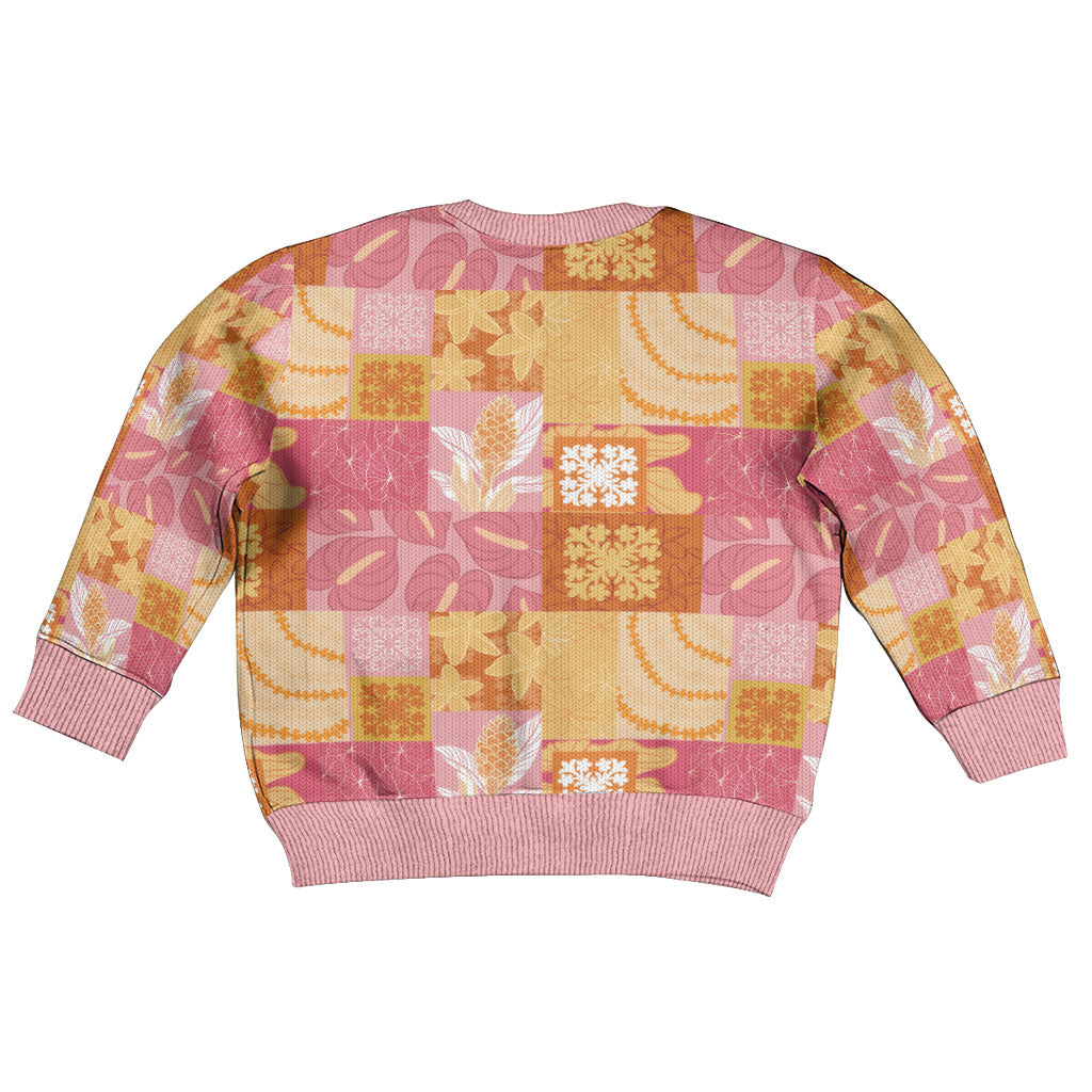 Aloha Hawaii Quilt Floral Patchwork Style Kid Ugly Christmas Sweater LT14 - Polynesian Pride