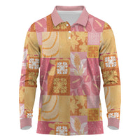Aloha Hawaii Quilt Floral Patchwork Style Long Sleeve Polo Shirt LT14 Multicolor - Polynesian Pride