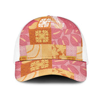 Aloha Hawaii Quilt Floral Patchwork Style Mesh Trucker Cap LT14 One Size White Multicolor - Polynesian Pride
