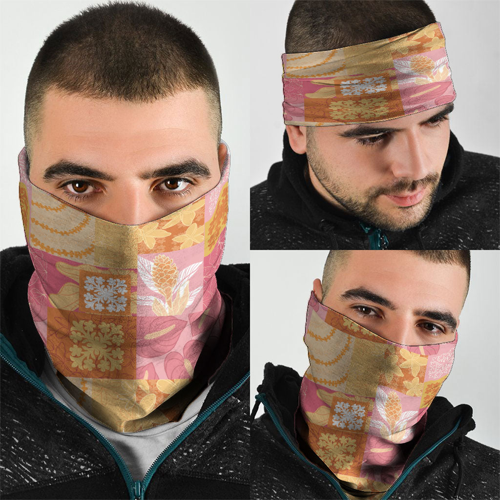 Aloha Hawaii Quilt Floral Patchwork Style Neck Gaiter LT14 - Polynesian Pride